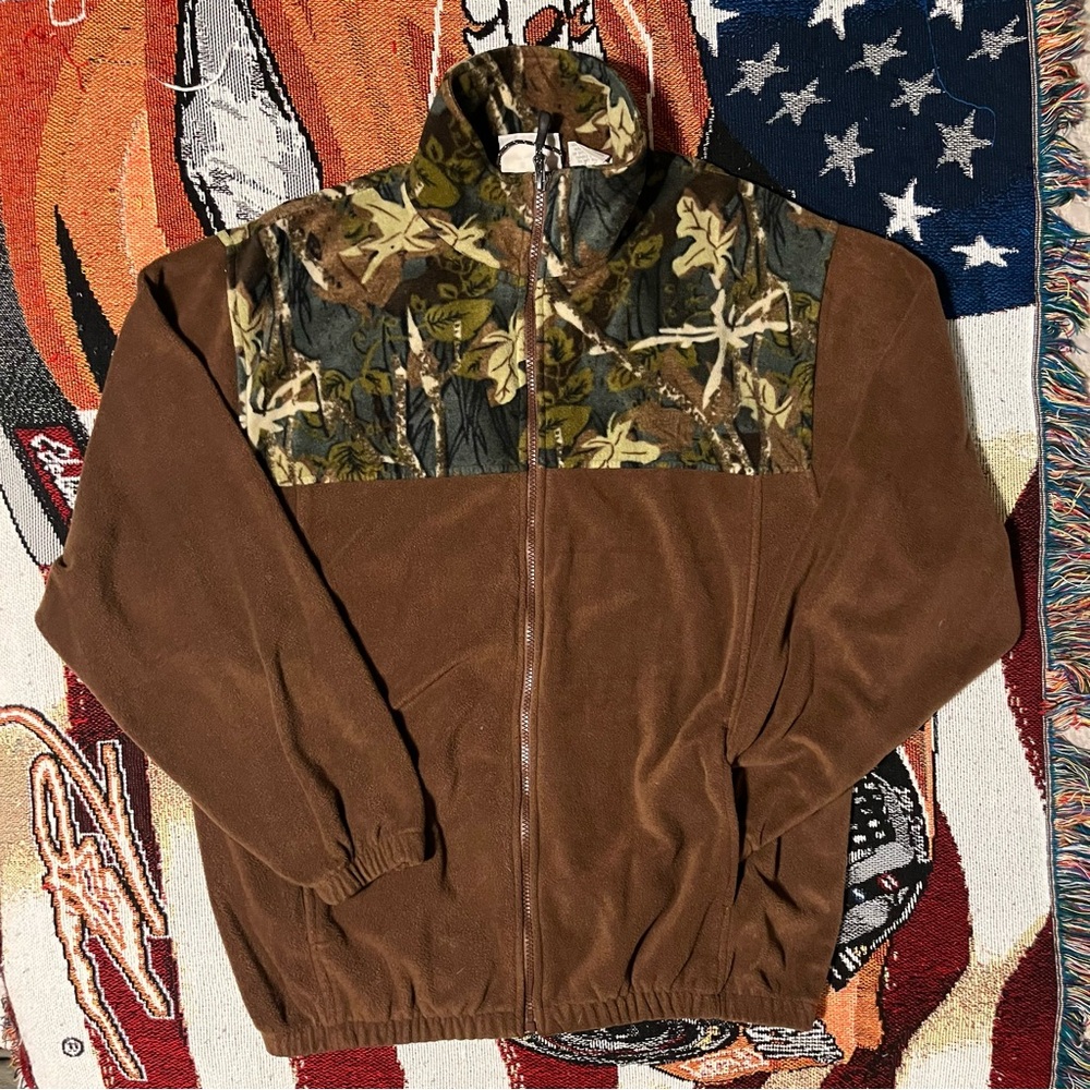 Vintage 10,000 Ft Above Sea Level Mens Camo Fleece (L)